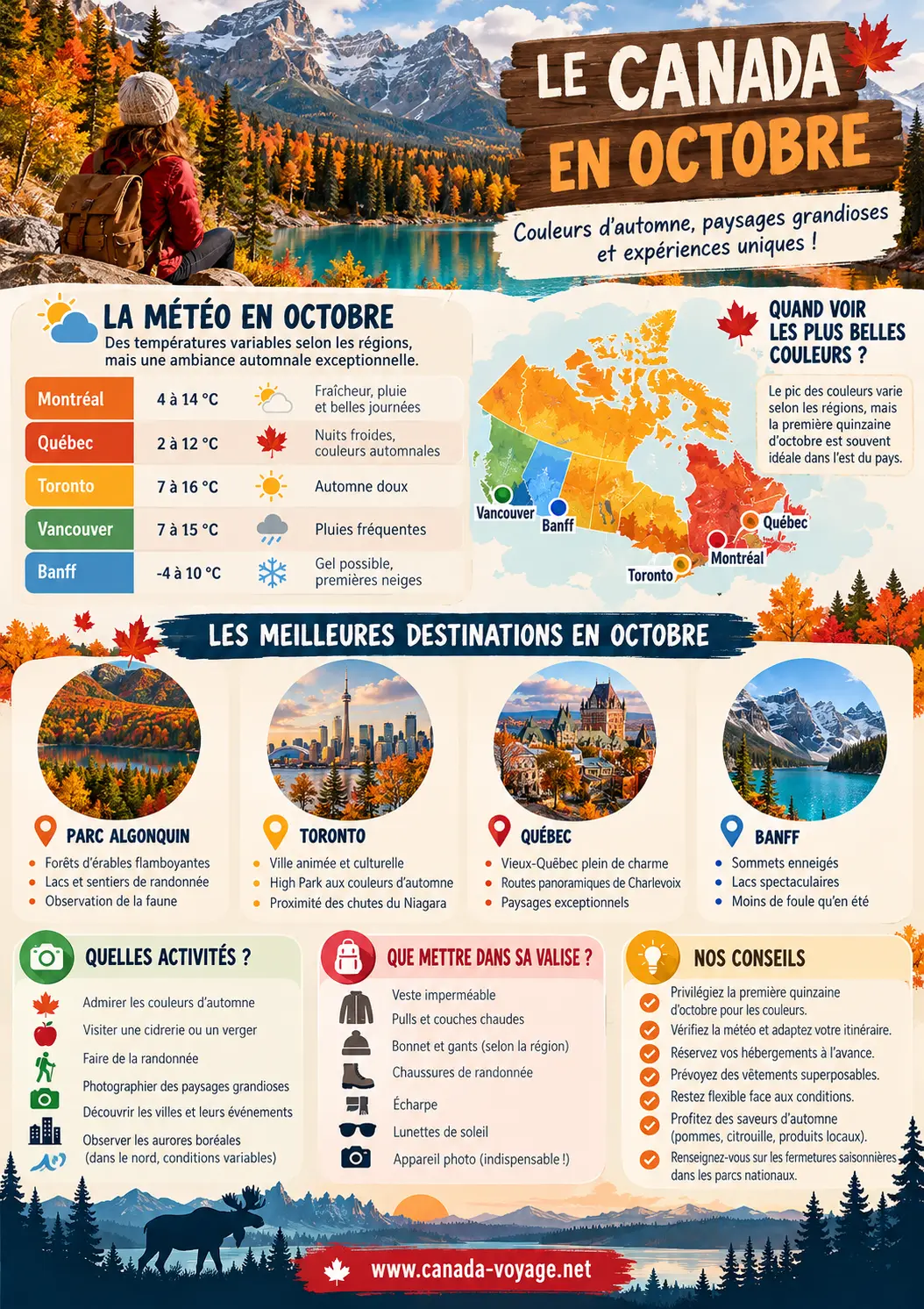 Canada en octobre : météo, températures et où partir ?